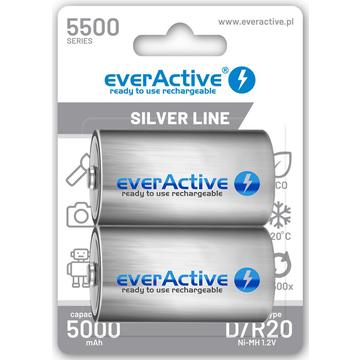 EverActive Silver Line EVHRL20-5500 Baterías recargables D 5500mAh - 2 uds.