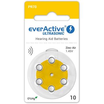 Pilas para audífonos EverActive Ultrasonic 10/PR70 - 6 uds.