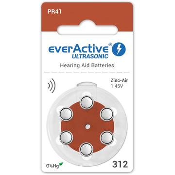 EverActive Ultrasonic 312/PR41 Pilas para audífonos - 6 uds.