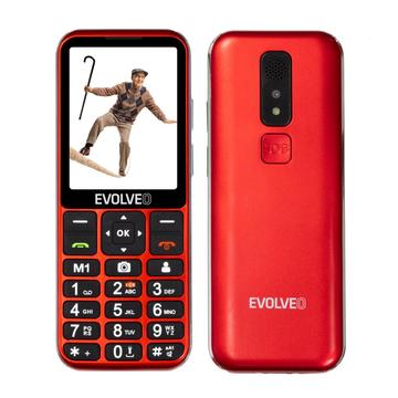 Teléfono Evolveo EasyPhone LT 4G Senior con localización GPS SOS y soporte de carga - Rojo
