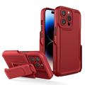 Carcasa Híbrida con Clip Serie Explorer para iPhone 14 Pro Max - Rojo