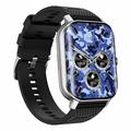 F12 Reloj inteligente con pantalla curva de 2,02 pulgadas y codificador Pulsera inteligente con llamadas Bluetooth y monitorización de la salud - Plata / Negro
