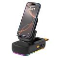 F15 Soporte plegable 3 en 1 para teléfono con altavoz Bluetooth y batería de 1200mAh