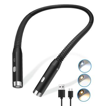 F4 Luz de lectura LED recargable para el cuello - Negra