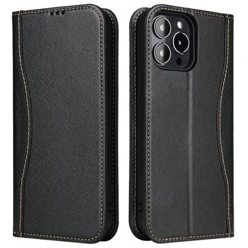 Funda De Cuero Fierre Shann Para iPhone 14 Pro - Negro