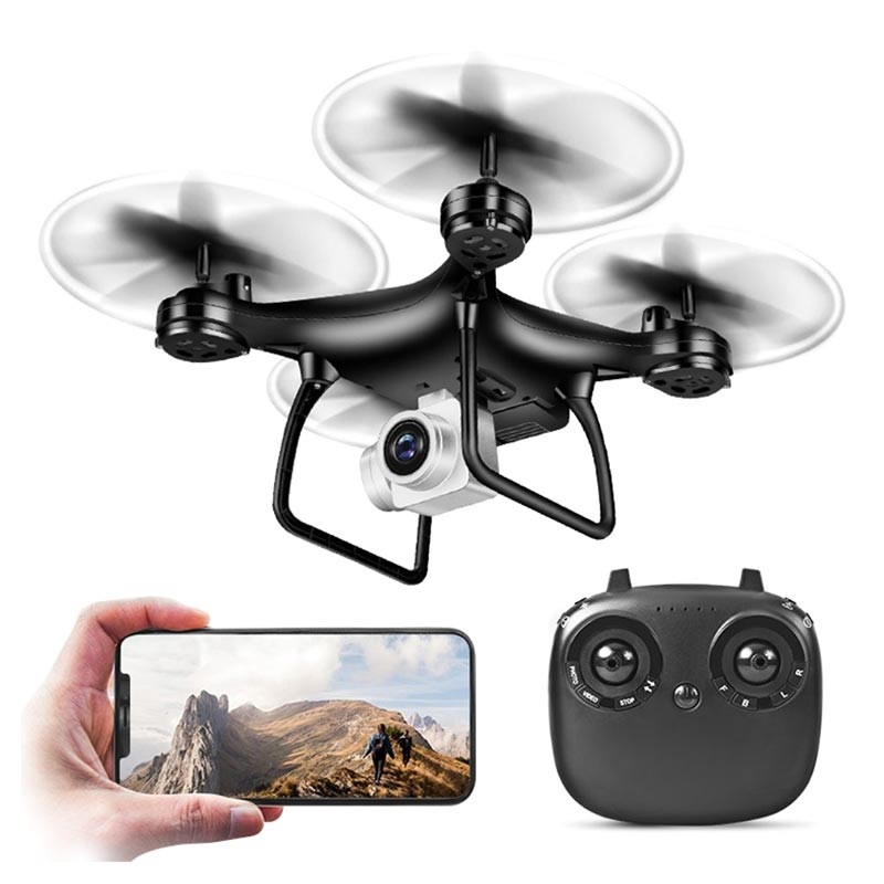 GPS Drone Camera FPV para adultos y niños Video en vivo S66 720P 4k Drone Quadcopter con bolsa de transporte Cámara gran angular Función WiFi HD ajustable Ajustable Fácil de usar para principiantes 
