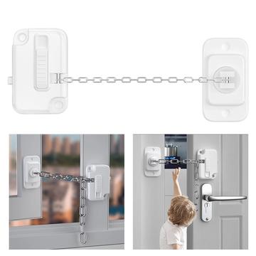 FT756 Cerradura Limitadora Ajustable para Puertas y Ventanas - Blanca