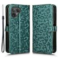 Fairphone 5 Funda con cartera y correa - Patrón hexagonal - Verde