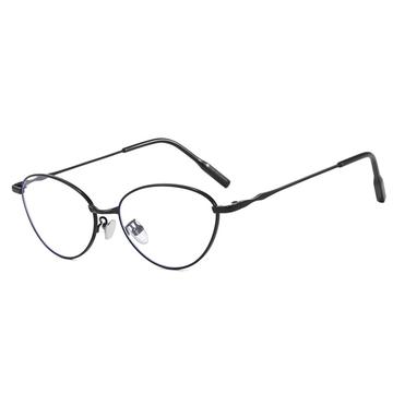 Gafas de moda ovaladas anti luz azul - Negras