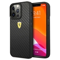 Funda Ferrari On Track Real Carbon para iPhone 13 Pro Max (Embalaje abierta - Excelente) - Negro