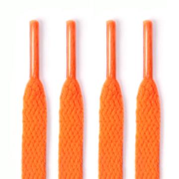 Cordones planos de poliéster - 120 cm - Naranja fluorescente