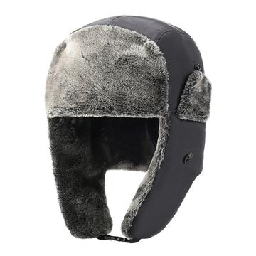 Gorro grueso de invierno con forro polar - Gris