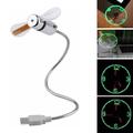 Ventilador USB de cuello de cisne flexible con reloj LED