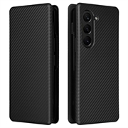 Funda con Tapa para Samsung Galaxy Z Fold5 - Fibra de Carbon