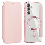 Funda abatible Samsung Galaxy A15 con ranura para tarjeta - Compatible con MagSafe - Rosa
