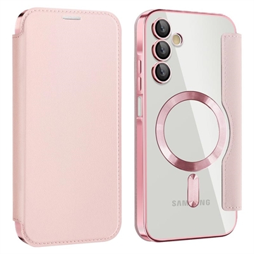 Funda abatible Samsung Galaxy A15 con ranura para tarjeta - Compatible con MagSafe - Rosa