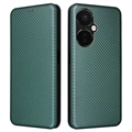 Funda con Tapa para OnePlus Nord CE 3 Lite/N30 - Fibra de Carbon - Verde