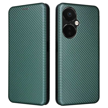 Funda con Tapa para OnePlus Nord CE 3 Lite/N30 - Fibra de Carbon - Verde