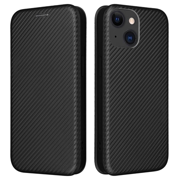 Funda con Tapa para iPhone 15 - Fibra de Carbon