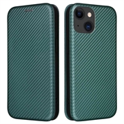 Funda con Tapa para iPhone 15 - Fibra de Carbon
