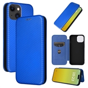 Funda con Tapa para iPhone 15 Plus - Fibra de Carbon