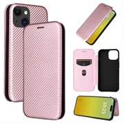 Funda con Tapa para iPhone 15 Plus - Fibra de Carbon