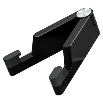 Soporte plegable de aleación de aluminio para teléfonos inteligentes y tabletas de 4-7" - Negro