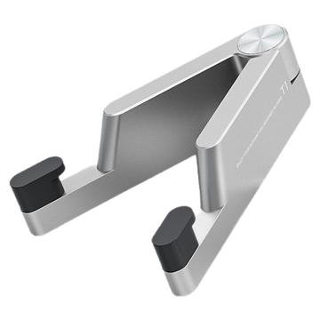Soporte plegable de aleación de aluminio para teléfonos inteligentes y tabletas de 4-7" - Plata