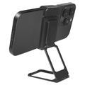 Soporte plegable para teléfono de escritorio de metal Soporte de clip trasero para teléfono celular de aleación de zinc giratorio de 360 grados