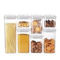 Recipientes de Almacenamiento de Alimentos - 500ml, 800ml, 1200ml, 1900ml - 7 Piezas - Blanco