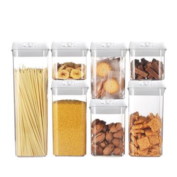 Recipientes de Almacenamiento de Alimentos - 500ml, 800ml, 1200ml, 1900ml - 7 Piezas - Blanco