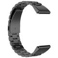 Garmin QuickFit 26mm / Garmin Fenix 7X / 7X Pro / 6X Correa de acero inoxidable 3 perlas Watch Band - Negro