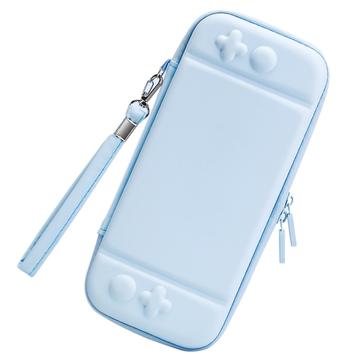 Nintendo Switch Funda protectora de cuero PU de color sólido a prueba de golpes Bolsa de almacenamiento portátil - Azul cielo