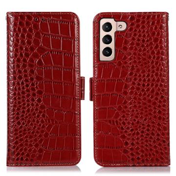 Funda Crocodile con RFID para Samsung Galaxy S23+ 5G - Estilo Cartera - Rojo