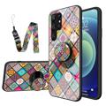 Carcasa Híbrida Checkered Pattern para Samsung Galaxy S23 Ultra 5G - Mandala Colorido