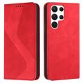 Funda Estilo Cartera para Samsung Galaxy S23 Ultra 5G - Business Style - Rojo