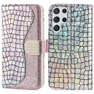 Funda Croco Bling para Samsung Galaxy S23 Ultra 5G - Estilo Cartera