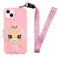 Funda de TPU con Bolsillo con Cremallera Cartoon Design para iPhone 14 Plus