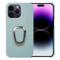 Carcasa Recubierta de Cuero con Anillo Soporte para iPhone 14 Pro Max