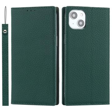 Funda de Cuero para iPhone 14 con RFID - Estilo Cartera - Verde Oscuro