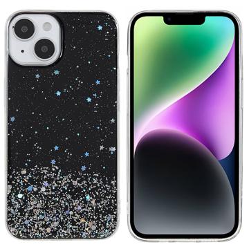 Carcasa de TPU Starry Sky Sparkle para iPhone 14 - Negro