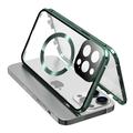 iPhone 15 Pro Max Funda de Doble Cara de Cristal Templado HD Compatible con MagSafe - Verde