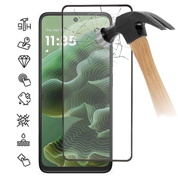Protector de Pantalla de Cristal Templado de Cobertura Completa para Motorola Moto G35 - Borde Negro