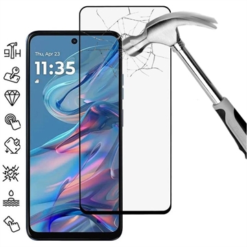 Protector de Pantalla de Cristal Templado de Cobertura Completa para Motorola Moto G45 - Borde Negro
