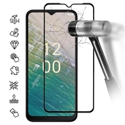 Protector de Pantalla de Cristal Templado - 9H para Nokia C32 - Borde Negro