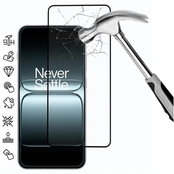 OnePlus 13T Full Cover Protector de pantalla de vidrio templado - 9H - Borde negro