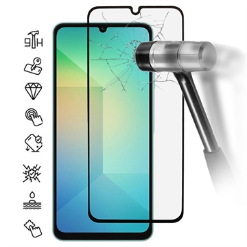 Samsung Galaxy A07 4G/A06 Full Cover Protector de pantalla de vidrio templado - 9H - Borde negro