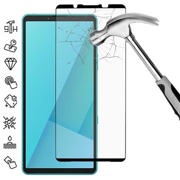 Sony Xperia 10 VII Full Cover Protector de pantalla de vidrio templado - 9H - Borde negro
