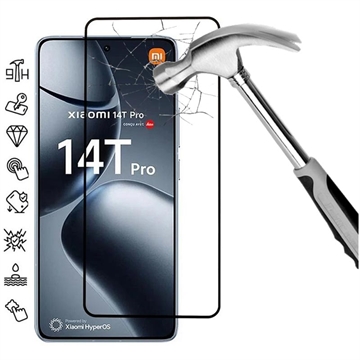 Protector de Pantalla de Cristal Templado de Cobertura Completa para Xiaomi 14T/14T Pro - Borde Negro