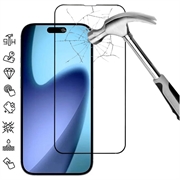iPhone 17 Pro Max Full Cover Protector de pantalla de vidrio templado - 9H - Borde negro